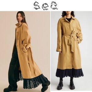 Sea NY Maeve Eyelet Long Sleeve Trench Coat Size S 695$ NWT